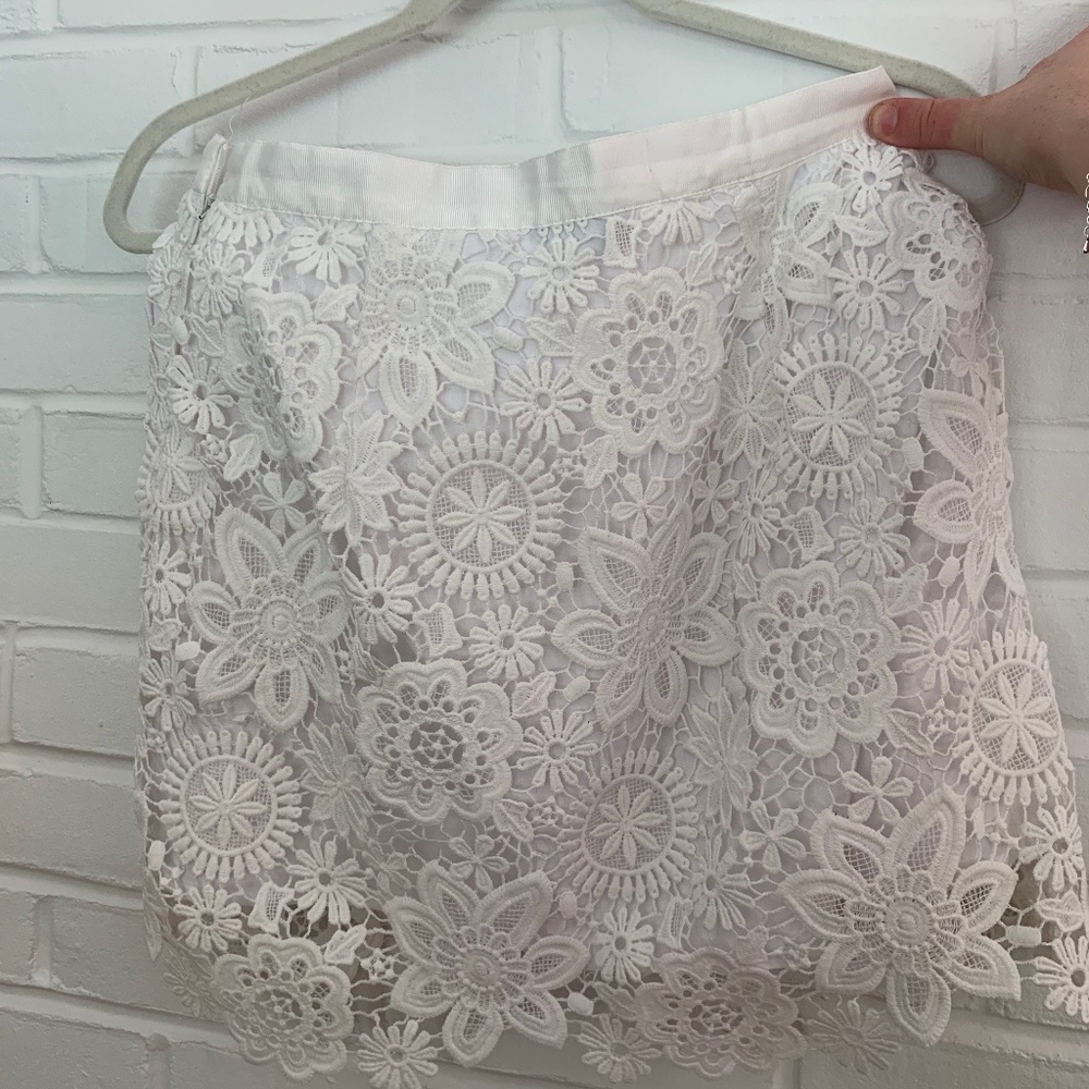 Topshop floral white skirt